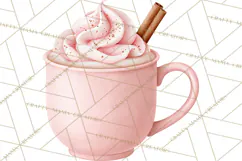 Pink Autumn Cottage Clipart PNG Product Image 2