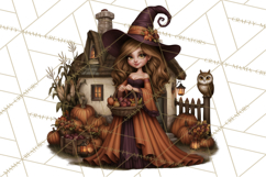 Cozy Cottage Witch PNG, Halloween Clipart Product Image 4