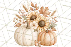 Fall Harvest Florals Clipart PNG, Autumn Floral Designs Product Image 4