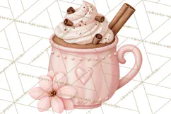 Pink Autumn Cottage Clipart PNG Product Image 3