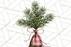 Vintage Red Truck Christmas Evergreens PNG Clipart Product Image 3