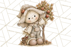 Frayed Fall Scarecrows PNG, Halloween Clipart Product Image 3