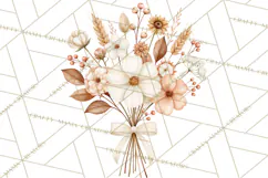 Fall Harvest Florals Clipart PNG, Autumn Floral Designs Product Image 4