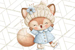 Winter Skating World Animals PNG Product Image 4