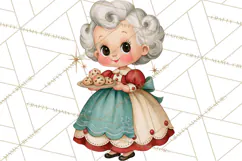 Atomic Age Christmas Clipart PNG, Retro 1950's Winter Decor Product Image 4