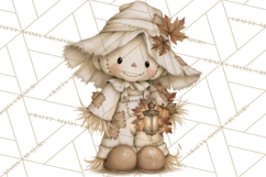 Frayed Fall Scarecrows PNG, Halloween Clipart Product Image 5