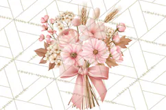 Pink Autumn Cottage Clipart PNG Product Image 5