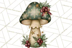 Christmas Mushroom Clipart PNG Product Image 5
