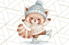 Winter Skating World Animals PNG Product Image 5
