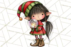 Sweet Little Christmas Elves PNG, Cute Holiday Elf Clip Art Product Image 2
