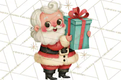 Atomic Age Christmas Clipart PNG, Retro 1950's Winter Decor Product Image 2