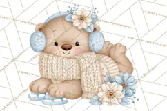 Winter Skating World Animals PNG Product Image 2