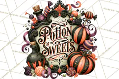 Retro Halloween Candy Shop Clipart PNG Product Image 2
