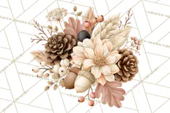 Fall Harvest Florals Clipart PNG, Autumn Floral Designs Product Image 2