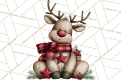 Vintage Red Truck Christmas Evergreens PNG Clipart Product Image 2