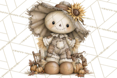 Frayed Fall Scarecrows PNG, Halloween Clipart Product Image 2