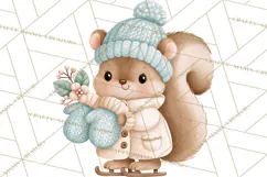 Winter Skating World Animals PNG Product Image 3