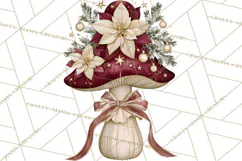 Christmas Mushroom Clipart PNG Product Image 3