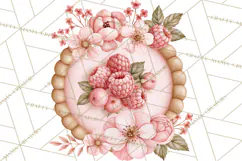 Pink Autumn Cottage Clipart PNG Product Image 3