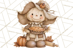 Frayed Fall Scarecrows PNG, Halloween Clipart Product Image 3