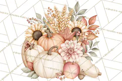 Fall Harvest Florals Clipart PNG, Autumn Floral Designs Product Image 3