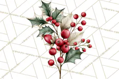 Vintage Red Truck Christmas Evergreens PNG Clipart Product Image 4