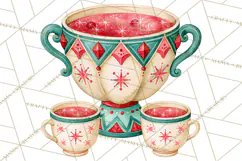 Atomic Age Christmas Clipart PNG, Retro 1950's Winter Decor Product Image 4