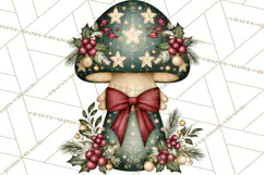 Christmas Mushroom Clipart PNG Product Image 4