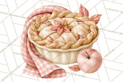 Pink Autumn Cottage Clipart PNG Product Image 4