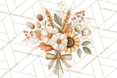 Fall Harvest Florals Clipart PNG, Autumn Floral Designs Product Image 4