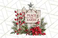 Vintage Red Truck Christmas Evergreens PNG Clipart Product Image 5