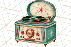 Atomic Age Christmas Clipart PNG, Retro 1950's Winter Decor Product Image 5