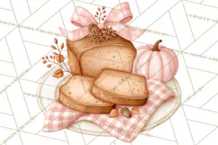 Pink Autumn Cottage Clipart PNG Product Image 5