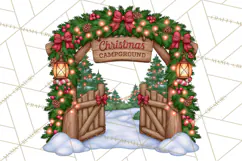 Christmas Camper Clipart PNG Vintage Holiday Camping Product Image 4
