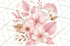 Pink Autumn Cottage Clipart PNG Product Image 2
