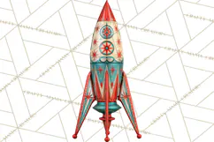 Atomic Age Christmas Clipart PNG, Retro 1950's Winter Decor Product Image 2