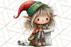 Sweet Little Christmas Elves PNG, Cute Holiday Elf Clip Art Product Image 2