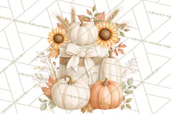 Fall Harvest Florals Clipart PNG, Autumn Floral Designs Product Image 2