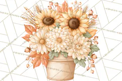 Fall Harvest Florals Clipart PNG, Autumn Floral Designs Product Image 3