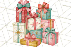 Atomic Age Christmas Clipart PNG, Retro 1950's Winter Decor Product Image 3