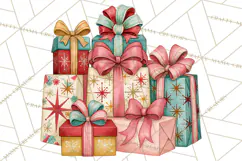 Atomic Age Christmas Clipart PNG, Retro 1950's Winter Decor Product Image 4