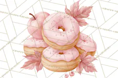 Pink Autumn Cottage Clipart PNG Product Image 4