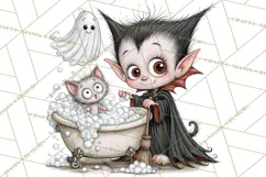 Monster Pet Groomers Halloween Clipart PNG Product Image 4