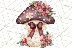Christmas Mushroom Clipart PNG Product Image 4