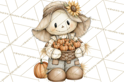 Frayed Fall Scarecrows PNG, Halloween Clipart Product Image 4
