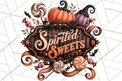 Retro Halloween Candy Shop Clipart PNG Product Image 4