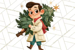 Atomic Age Christmas Clipart PNG, Retro 1950's Winter Decor Product Image 5