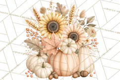 Fall Harvest Florals Clipart PNG, Autumn Floral Designs Product Image 5