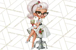 1950s Vintage Christmas Clipart Retro Soda Fountain Clip Art Product Image 5