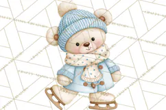 Winter Skating World Animals PNG Product Image 5